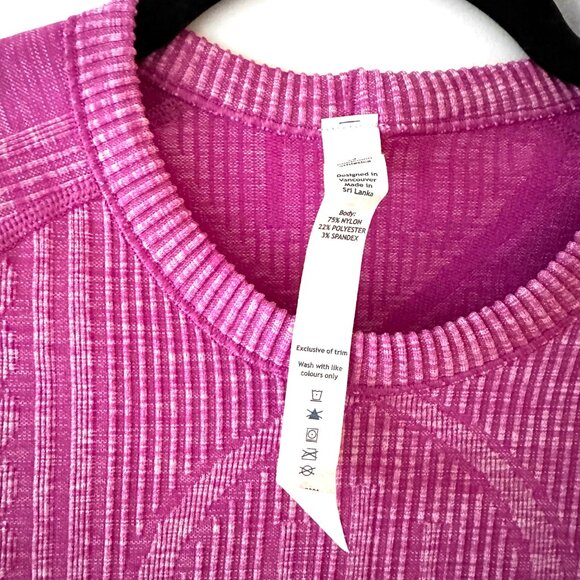 Lululemon Rest Less Long Sleeve Pullover Top Womens Size 4 Ultra Violet Pink - Picture 6 of 6